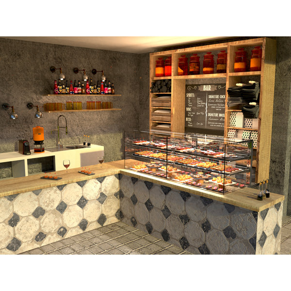 Vitrine | LED | 3 Schappen | Neutraal | 600x600x515(h)mm
