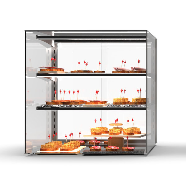 Vitrine | LED | 3 Schappen | Neutraal | 600x600x515(h)mm