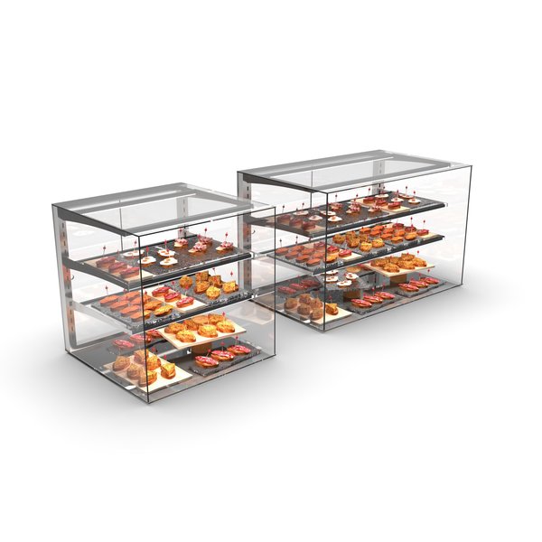 Vitrine | LED | 3 Schappen | Neutraal | 1000x600x515(h)mm