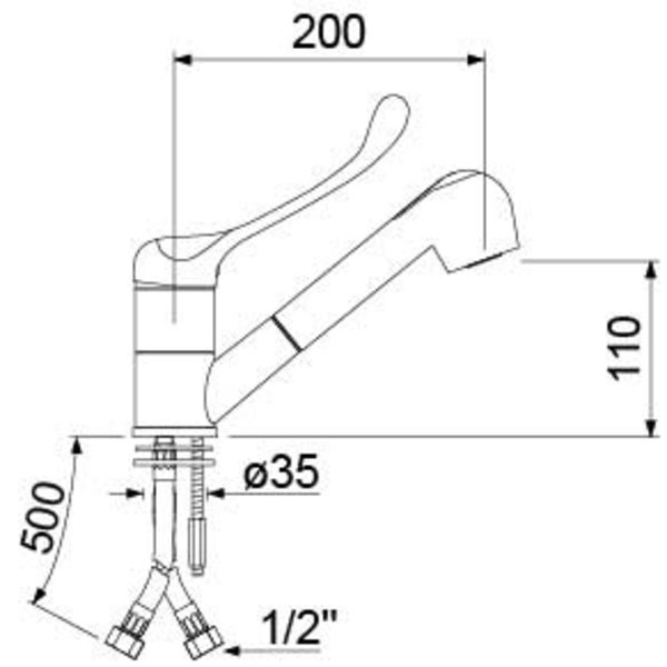 Monokraan | Uitrekbare Spuitpistool | Ø35x200x110(h)mm
