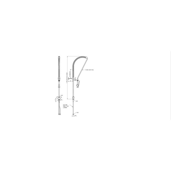 Voorspoeldouche | Draaibare Uitloop | Ø27x1030(h)mm
