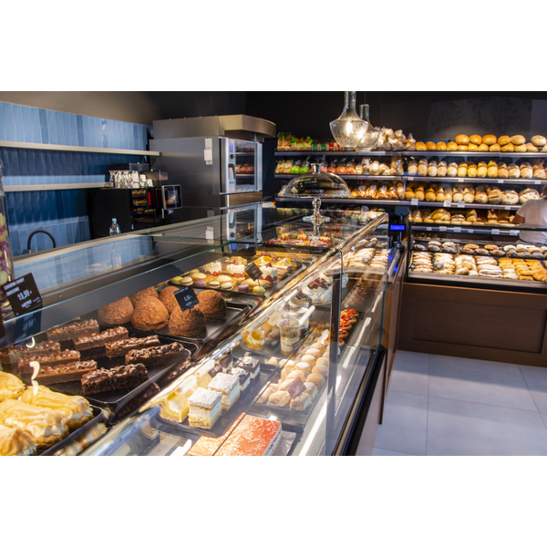 Neutrale Toonbank + Kruimellade | 0.052kW | Zwart/Hout | LED | Opslagruimte | Granieten Snijplank | Koppelbaar | 1330x985x1200(h)mm