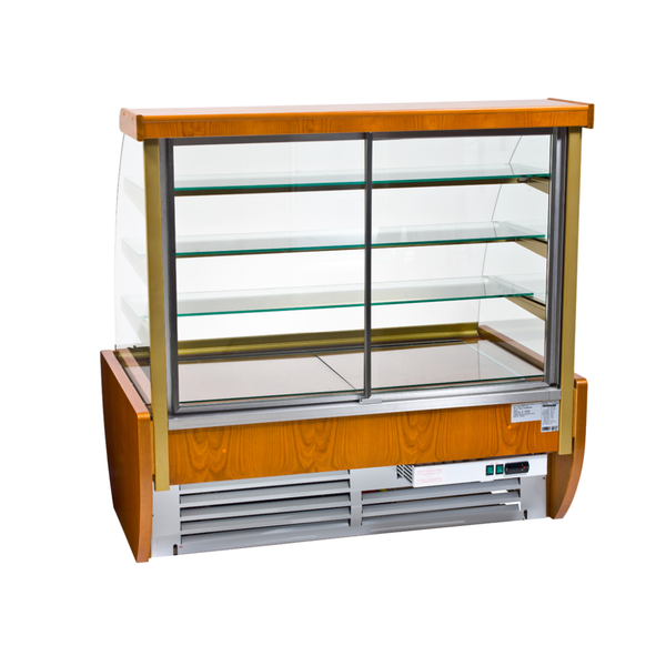 Koelvitrine | Hout-look | +4°C/+15°C | 4 Niveaus | 1400x865x1360(h)mm