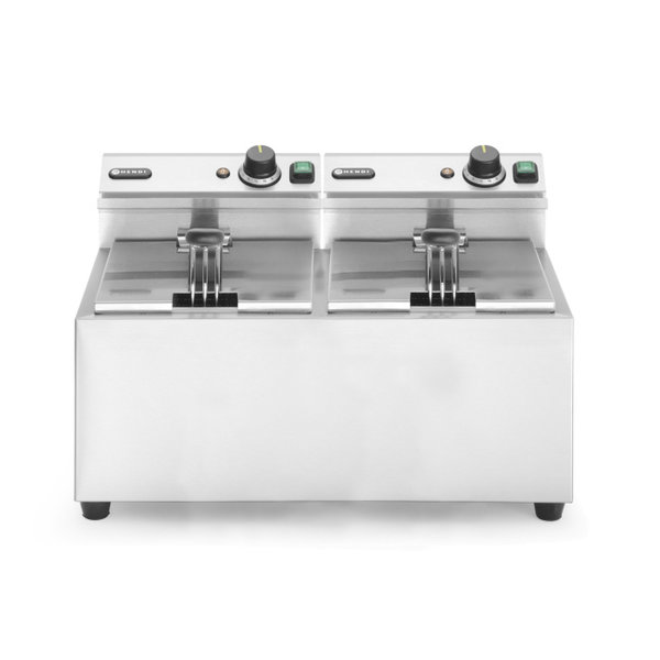 Friteuse | ProfiLine | Elektrisch | 8+8L | 50°C/190°C | 7kW (2x 230V) | 605x460x369(h)mm