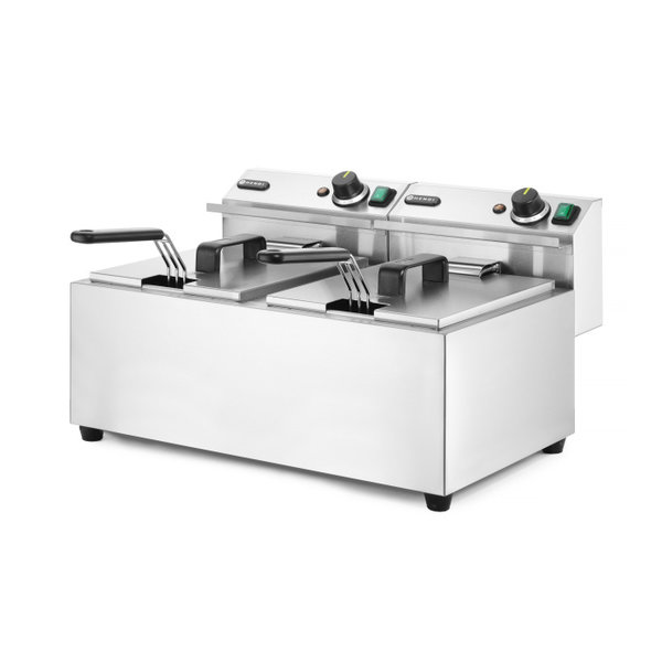 Friteuse | ProfiLine | Elektrisch | 8+8L | 50°C/190°C | 7kW (2x 230V) | 605x460x369(h)mm