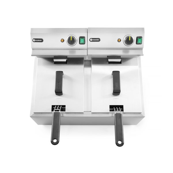 Friteuse | ProfiLine | Elektrisch | 8+8L | 50°C/190°C | 7kW (2x 230V) | 605x460x369(h)mm