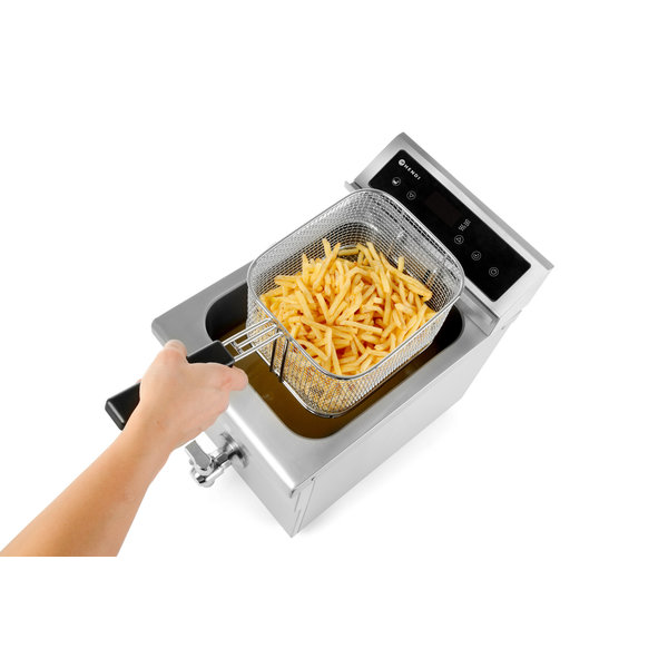 Inductiefriteuse | Elektrisch | 8L | 60°C/190°C | 3.5kW (230V) | Aftapkraan | Timer | 288x619x408(h)mm