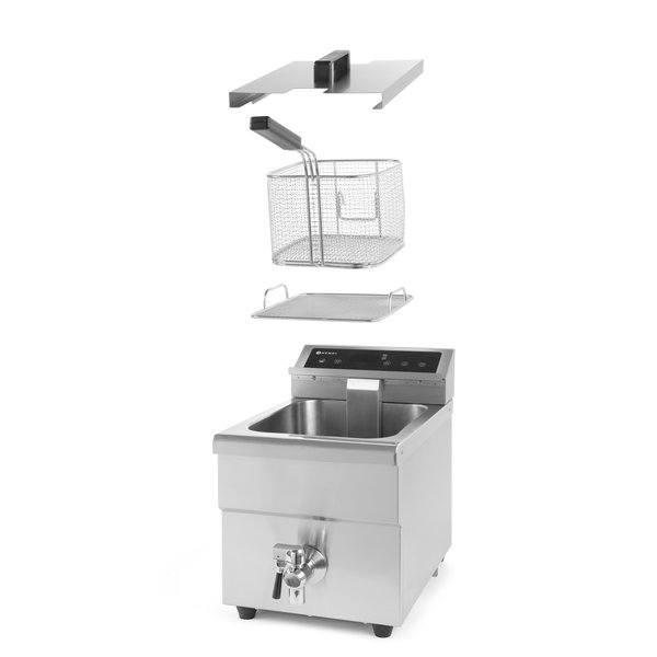 Inductiefriteuse | Elektrisch | 8L | 60°C/190°C | 3.5kW (230V) | Aftapkraan | Timer | 288x619x408(h)mm