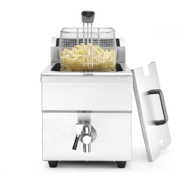 Inductiefriteuse | Elektrisch | 8L | 60°C/190°C | 3.5kW (230V) | Aftapkraan | Timer | 288x619x408(h)mm