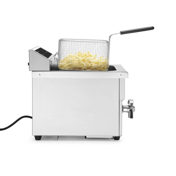 Inductiefriteuse | Elektrisch | 8L | 60°C/190°C | 3.5kW (230V) | Aftapkraan | Timer | 288x619x408(h)mm