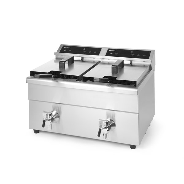 Inductiefriteuse | ProfiLine | Elektrisch | 8+8L | 60°C/190°C | 7kW (2x 230V) | Aftapkranen | Timer | 577x609x410(h)mm
