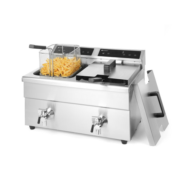 Inductiefriteuse | ProfiLine | Elektrisch | 8+8L | 60°C/190°C | 7kW (2x 230V) | Aftapkranen | Timer | 577x609x410(h)mm