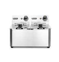 HENDI Friteuse | KitchenLine | Elektrisch | 4+4L | 50°C/190°C | 6kW (2x 230V) | 470x380x315(h)mm 