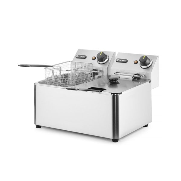 Friteuse | KitchenLine | Elektrisch | 4+4L | 50°C/190°C | 6kW (2x 230V) | 470x380x315(h)mm