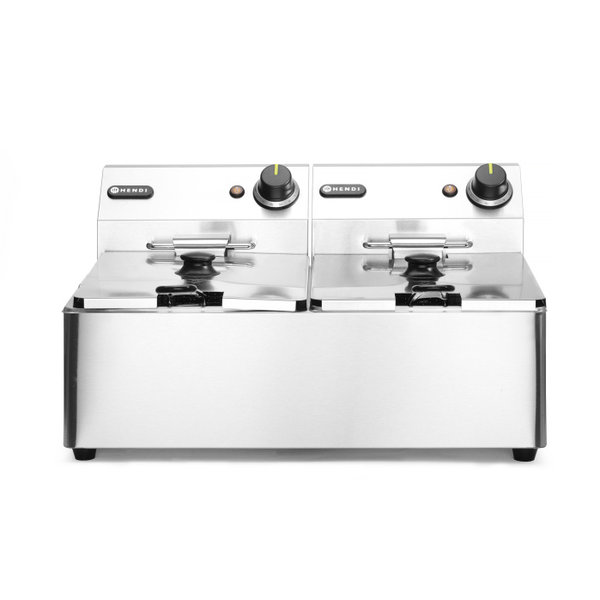 Friteuse | KitchenLine | Elektrisch | 6+6L | 50°C/190°C | 6.6kW (2x 230V) | 550x430x305(h)mm