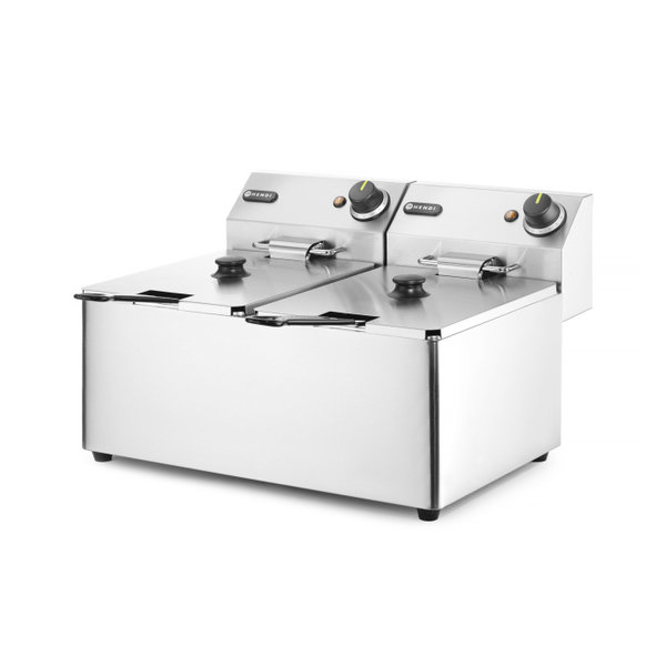 Friteuse | KitchenLine | Elektrisch | 8+8L | 50°C/190°C | 7kW (2x 230V) | 542x430x351(h)mm