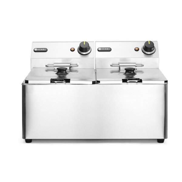 Friteuse | KitchenLine | Elektrisch | 8+8L | 50°C/190°C | 7kW (2x 230V) | 542x430x351(h)mm