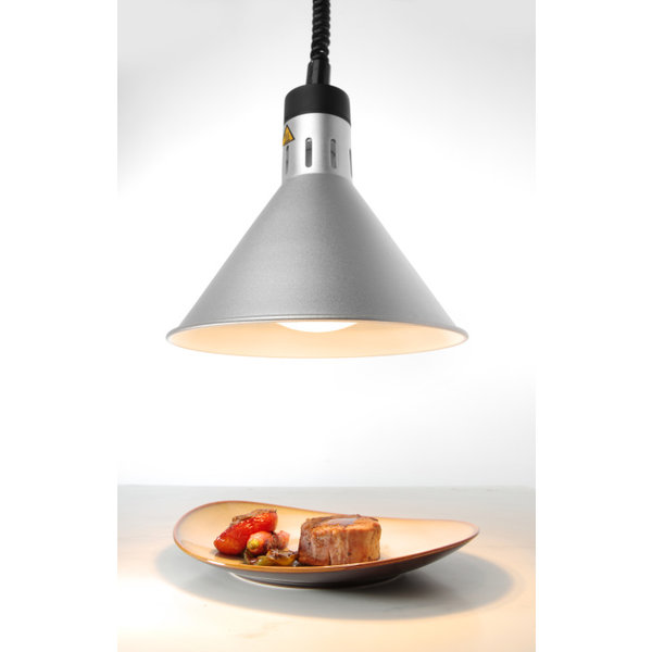 Warmhoudlamp | Conisch | Zilver | 0.25kW | 230V | Ø275x250(h)mm