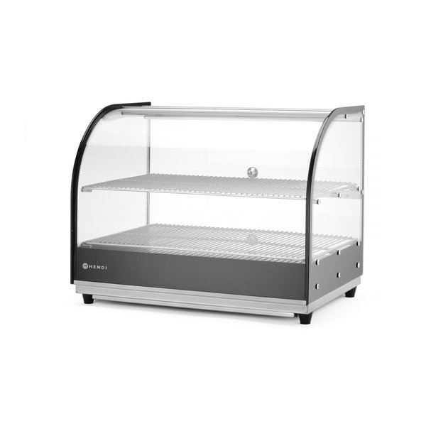 Warmhoudvitrine | Zwart | Max. +85°C | Incl. GN 1/1 Roosters | 0.4kW | 554x376x432(h)mm
