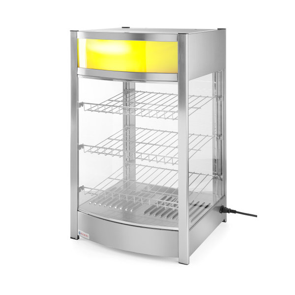 Warmhoudvitrine | RVS | LED | +30°C/+90°C | Incl. 3 Roosters | 0.8kW | 460x448x785(h)mm