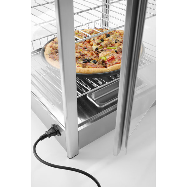Warmhoudvitrine | RVS | LED | +30°C/+90°C | Incl. 3 Roosters | 0.8kW | 460x448x785(h)mm