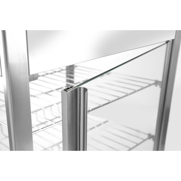 Warmhoudvitrine | RVS | LED | +30°C/+90°C | Incl. 3 Roosters | 0.8kW | 460x448x785(h)mm