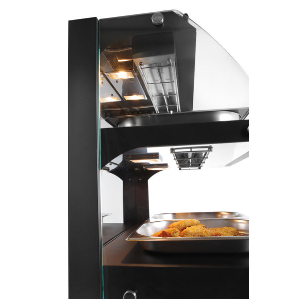Warmhoudvitrine | Zwart | +30°C/+90°C | 4x GN 1/2 | 0.56kW | 650x467x630(h)mm