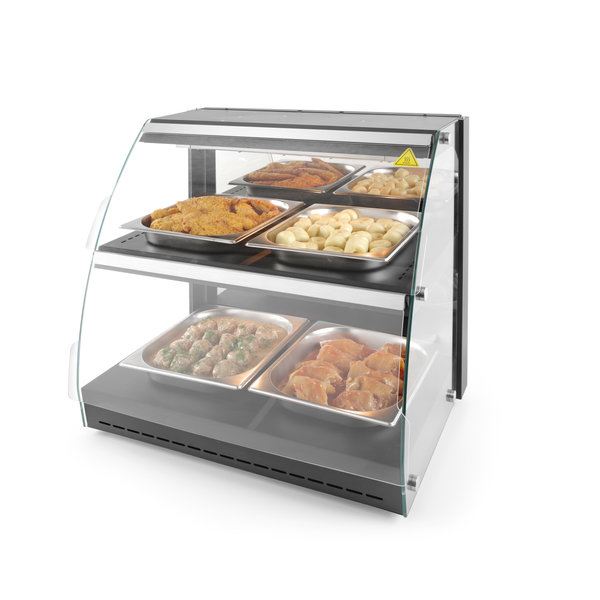 Warmhoudvitrine | Zwart | +30°C/+90°C | 4x GN 1/2 | 0.56kW | 650x467x630(h)mm