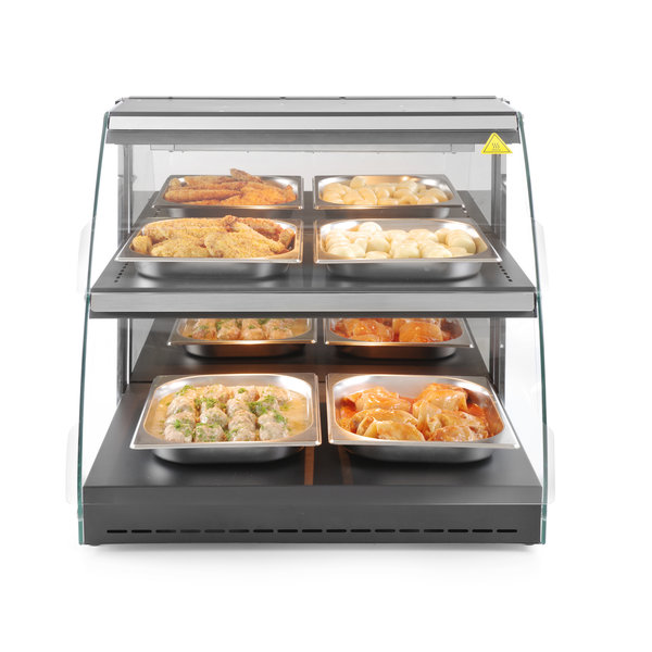Warmhoudvitrine | Zwart | +30°C/+90°C | 4x GN 1/2 | 0.56kW | 650x467x630(h)mm