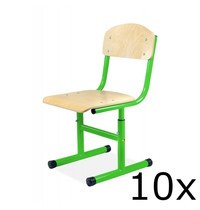 Luxus Schoolstoel | Groen | Hoogte Verstelbaar | Voor Kinderen 1.10-1.75m | Zithoogte 310-430mm | 10 Stuks