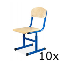 Luxus Schoolstoel | Blauw | Hoogte Verstelbaar | Voor Kinderen 1.10-1.75m | Zithoogte 310-430mm | 10 Stuks