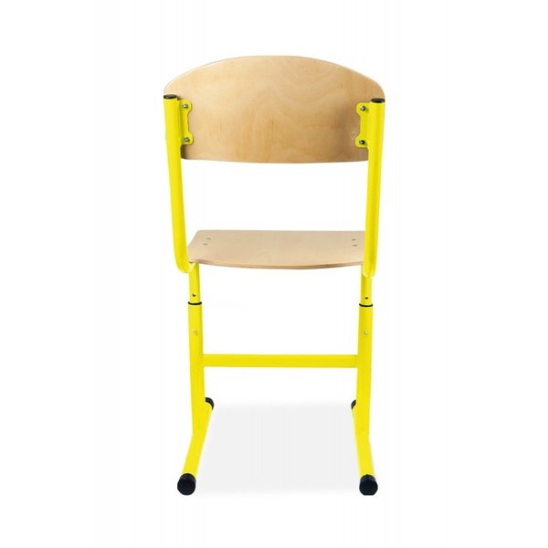 Schoolstoel | Geel | Hoogte Verstelbaar | Voor Kinderen 1.30-1.90m | Zithoogte 380-460mm | 10 Stuks