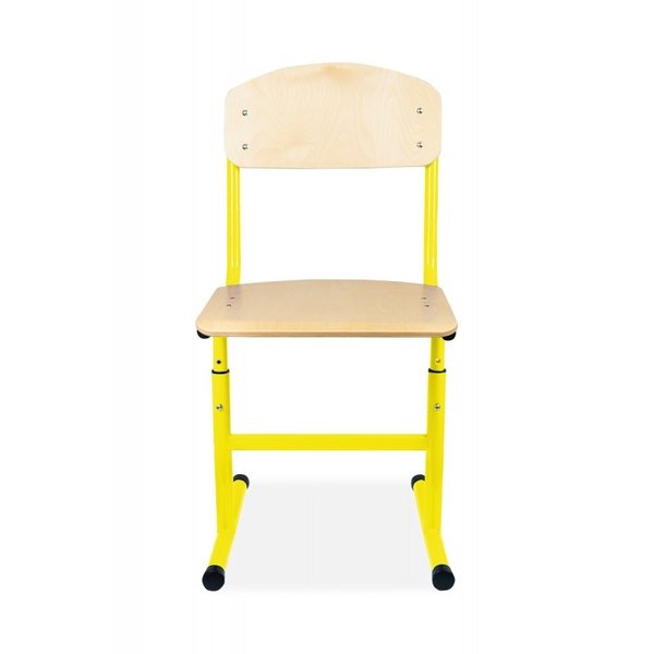 Schoolstoel | Geel | Hoogte Verstelbaar | Voor Kinderen 1.30-1.90m | Zithoogte 380-460mm | 10 Stuks