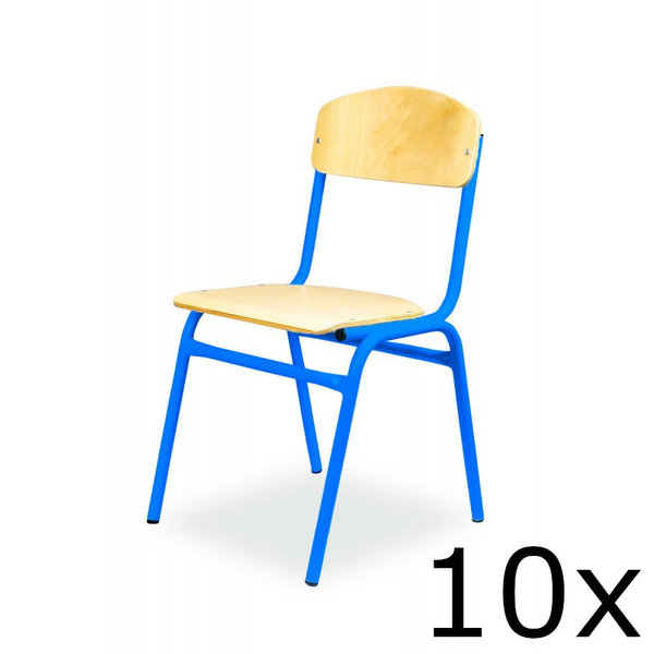 Schoolstoel | Blauw | Voor Kinderen 1.45-1.75m | Zithoogte 430mm | 10 Stuks