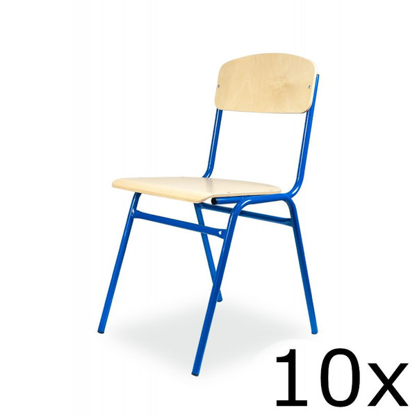 Schoolstoel | Blauw | Voor Kinderen 1.60-1.90m | Zithoogte 460mm | 10 Stuks