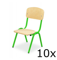 Luxus Schoolstoel | Groen | Voor Kinderen 0.80-0.95m | Zithoogte 210mm | 10 Stuks