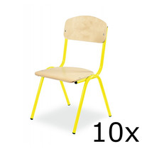 Luxus Schoolstoel | Geel | Voor Kinderen 0.95-1.15m | Zithoogte 260mm | 10 Stuks