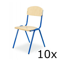 Luxus Schoolstoel | Blauw | Voor Kinderen 1.20-1.45m | Zithoogte 350mm | 10 Stuks