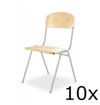 Luxus Schoolstoel | Grijs | Voor Kinderen 1.20-1.45m | Zithoogte 350mm | 10 Stuks