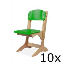 Luxus Kleuterstoel | Verstelbaar | Groen | Voor Kinderen 0.90-1.45m | Zithoogte 260-350mm | 10 Stuks 