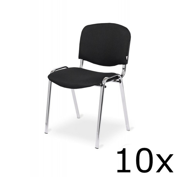 Lerarenstoel | Zwart | Chroom | 10 Stuks | 540x820(h)mm