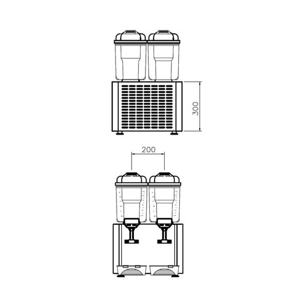 Drankendispenser COROLLA 2G | 12+12L | 230V | 430x430x640(h)mm
