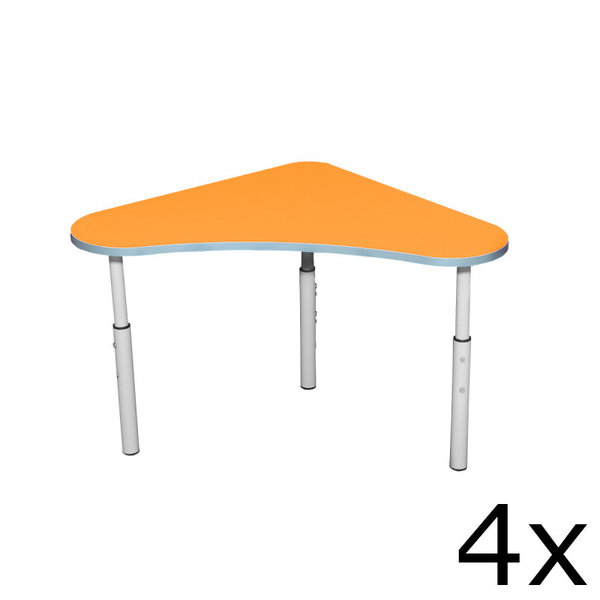 Kleutertafel | Verstelbaar | Oranje | Voor Kinderen 0.90-1.40m | 4 Stuks | 600x600x460-590(h)mm