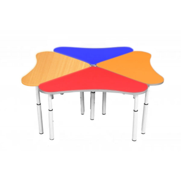 Kleutertafel | Verstelbaar | Rood | Voor Kinderen 0.90-1.40m | 4 Stuks | 600x600x460-590(h)mm