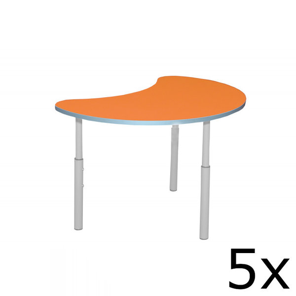 Kleutertafel | Verstelbaar | Oranje | Voor Kinderen 0.90-1.40m | 5 Stuks | 700x510x460-590(h)mm
