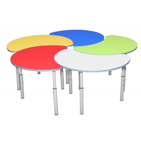 Kleutertafel | Verstelbaar | Beige | Voor Kinderen 0.90-1.40m | 5 Stuks | 700x510x460-590(h)mm