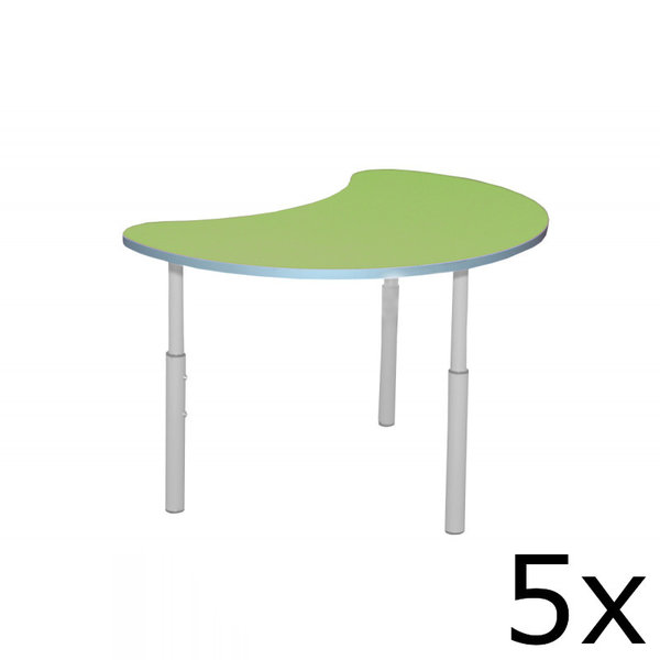 Kleutertafel | Verstelbaar | Groen | Voor Kinderen 0.90-1.40m | 5 Stuks | 700x510x460-590(h)mm