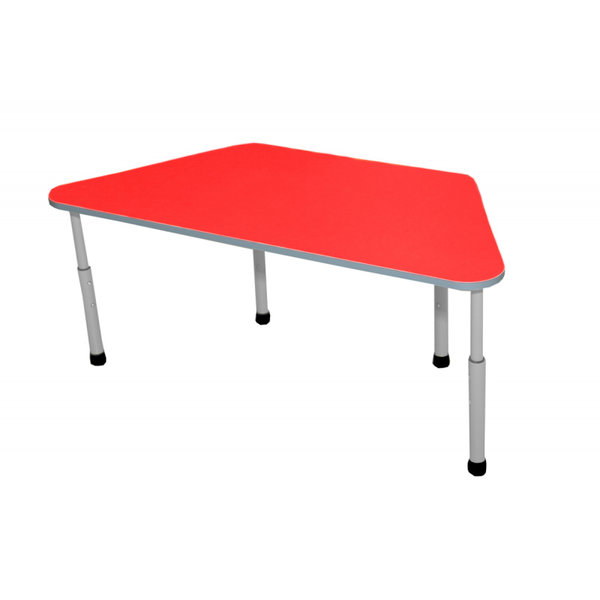 Kleutertafel | Verstelbaar | Trapezium | Rood | Voor Kinderen 0.90-1.40m | 1100x520x460-590(h)mm