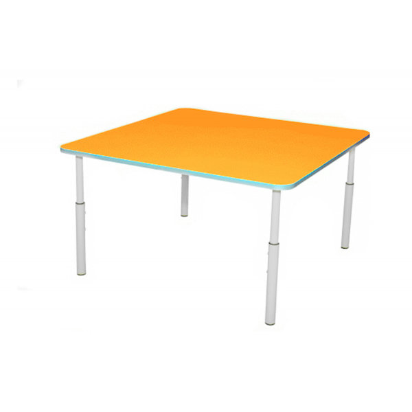 Kleutertafel | Verstelbaar | Vierkant | Oranje | Voor Kinderen 0.90-1.40m | 830x830x460-590(h)mm