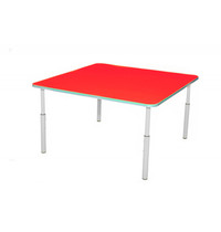 Luxus Kleutertafel | Verstelbaar | Vierkant | Rood | Voor Kinderen 0.90-1.40m | 830x830x460-590(h)mm